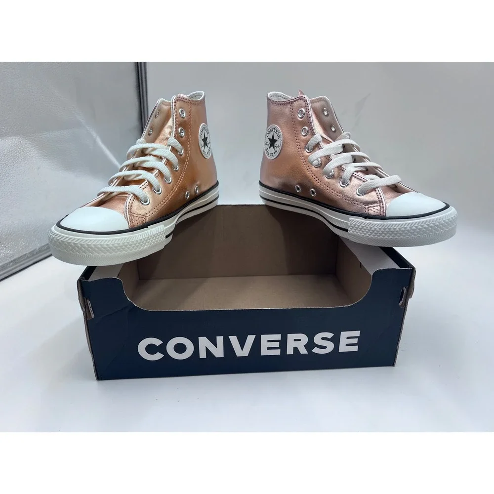 Converse Chuck Taylor All Star Hi Rose Gold Metallic Kids Sneakers A11792C 4.5Y